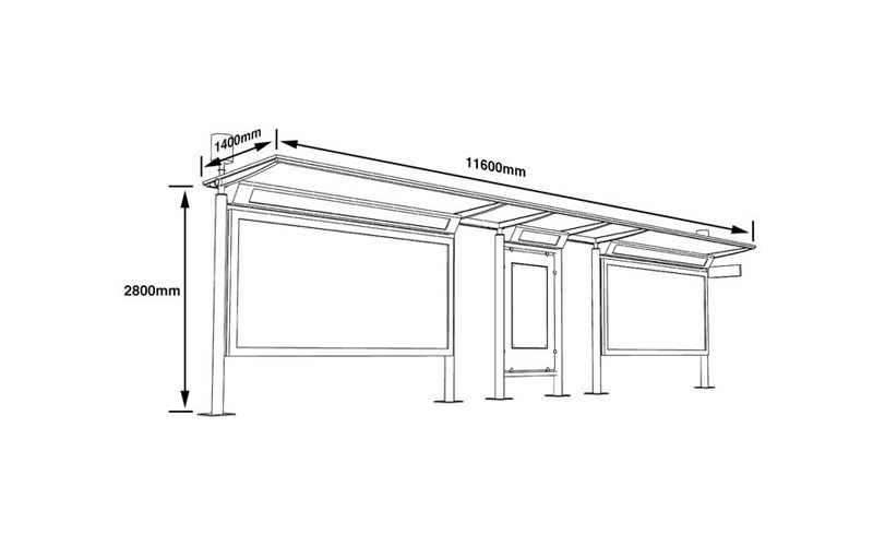 不锈钢公交站亭尺寸图片