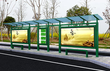 PC耐力板雨棚公交候车亭效果图片