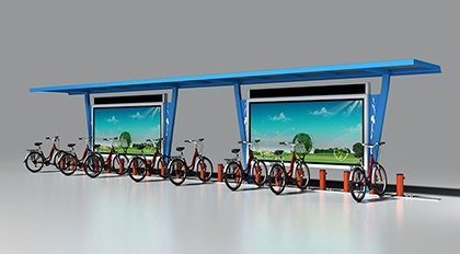 公共自行车棚样式效果图片